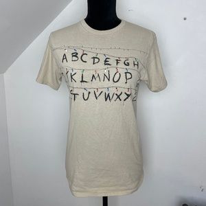 Stranger Things Christmas Lights Print T-shirt